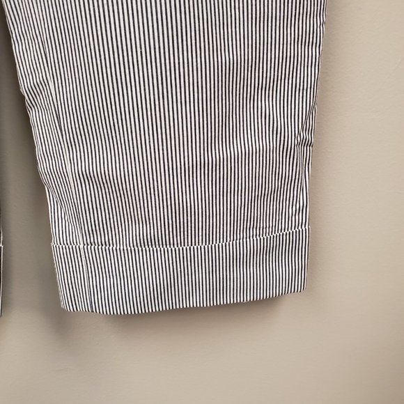 J.Crew Patio Pants Black & White Skinny Stripes Wide Leg Crop Sz 6 NWT - Picture 3 of 13